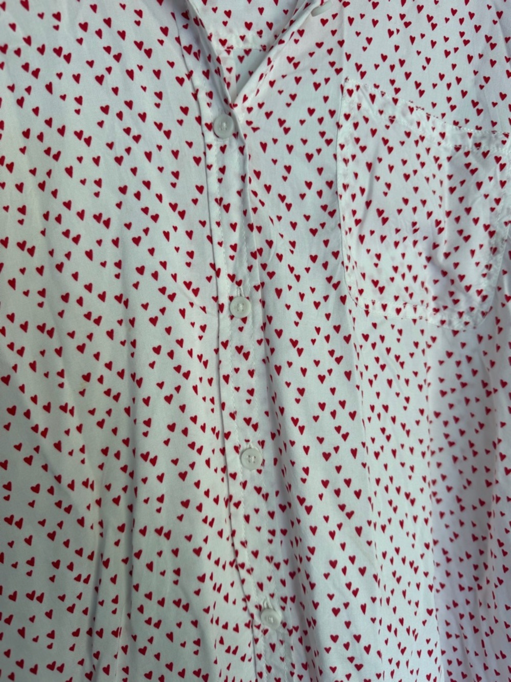 beachlunchlounge White Blouse with Red Heart Print - Picture 2 of 5
